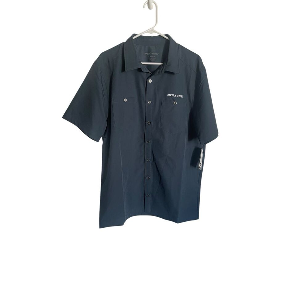 New Polaris Mens  Blue Short Sleeve Pit Shirt Size Large